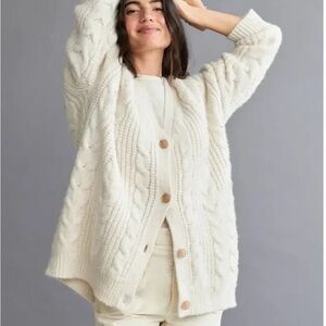 Jenni Kayne Cream Cable Knit Cardigan